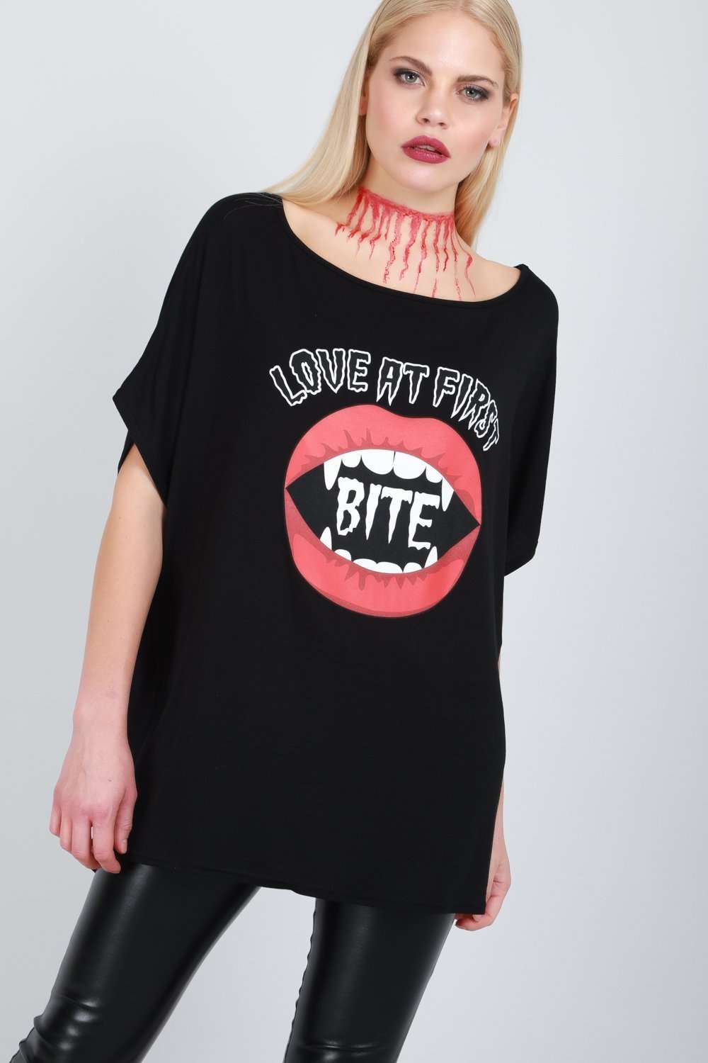 Vampire Bite Oversized Bat Wing Tshirt - bejealous-com
