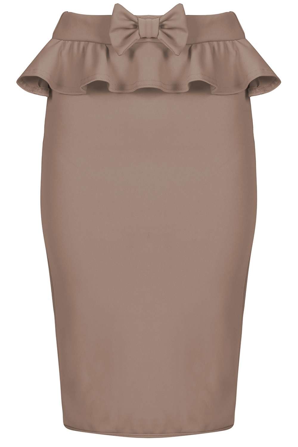 Vee High Waisted Peplum Frill Midi Skirt - bejealous-com