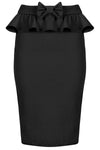 Vee High Waisted Peplum Frill Midi Skirt - bejealous-com