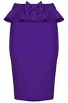 Vee High Waisted Peplum Frill Midi Skirt - bejealous-com