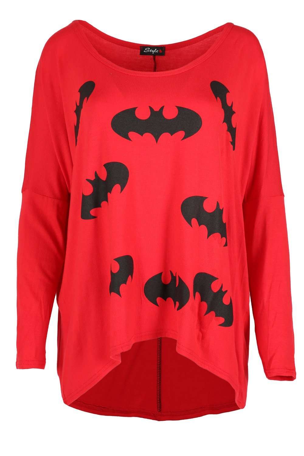 Vee Off Shoulder Bat Man Print Top - bejealous-com