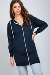 Long Sleeve Hooded Black Sweatshirt Jumper Dress - bejealous-com