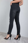 Viana Charcoal Ripped Knee Denim Skinny Jeans - bejealous-com