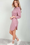 Violet Curved Hem Hooded Sweater Dress - bejealous-com