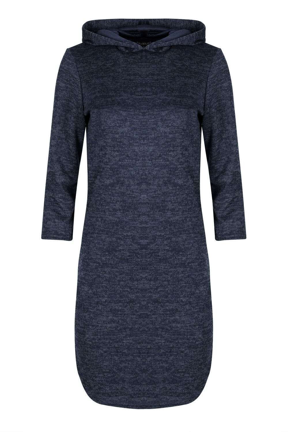 Violet Curved Hem Hooded Sweater Dress - bejealous-com