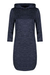 Violet Curved Hem Hooded Sweater Dress - bejealous-com