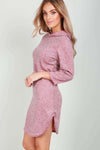 Violet Long Sleeve Curved Hem Sweater Dress - bejealous-com