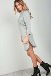 Violet Long Sleeve Curved Hem Sweater Dress - bejealous-com