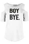 Whitney Boy Bye Slogan Print Tshirt - bejealous-com