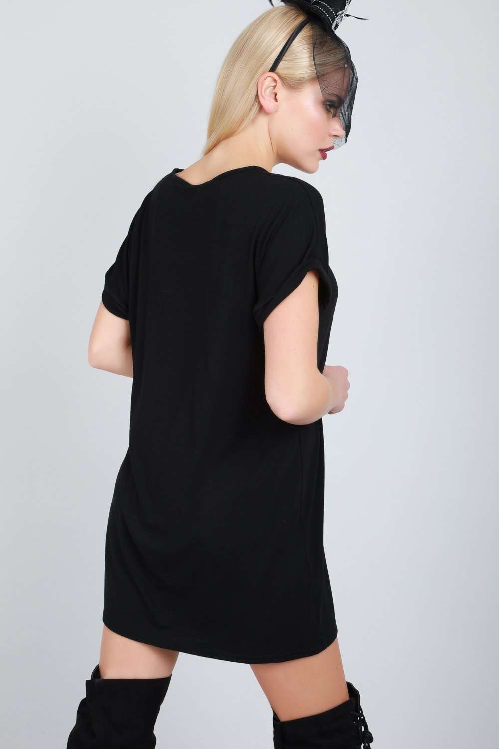 Witch Slogan Print Baggy Tshirt Dress - bejealous-com