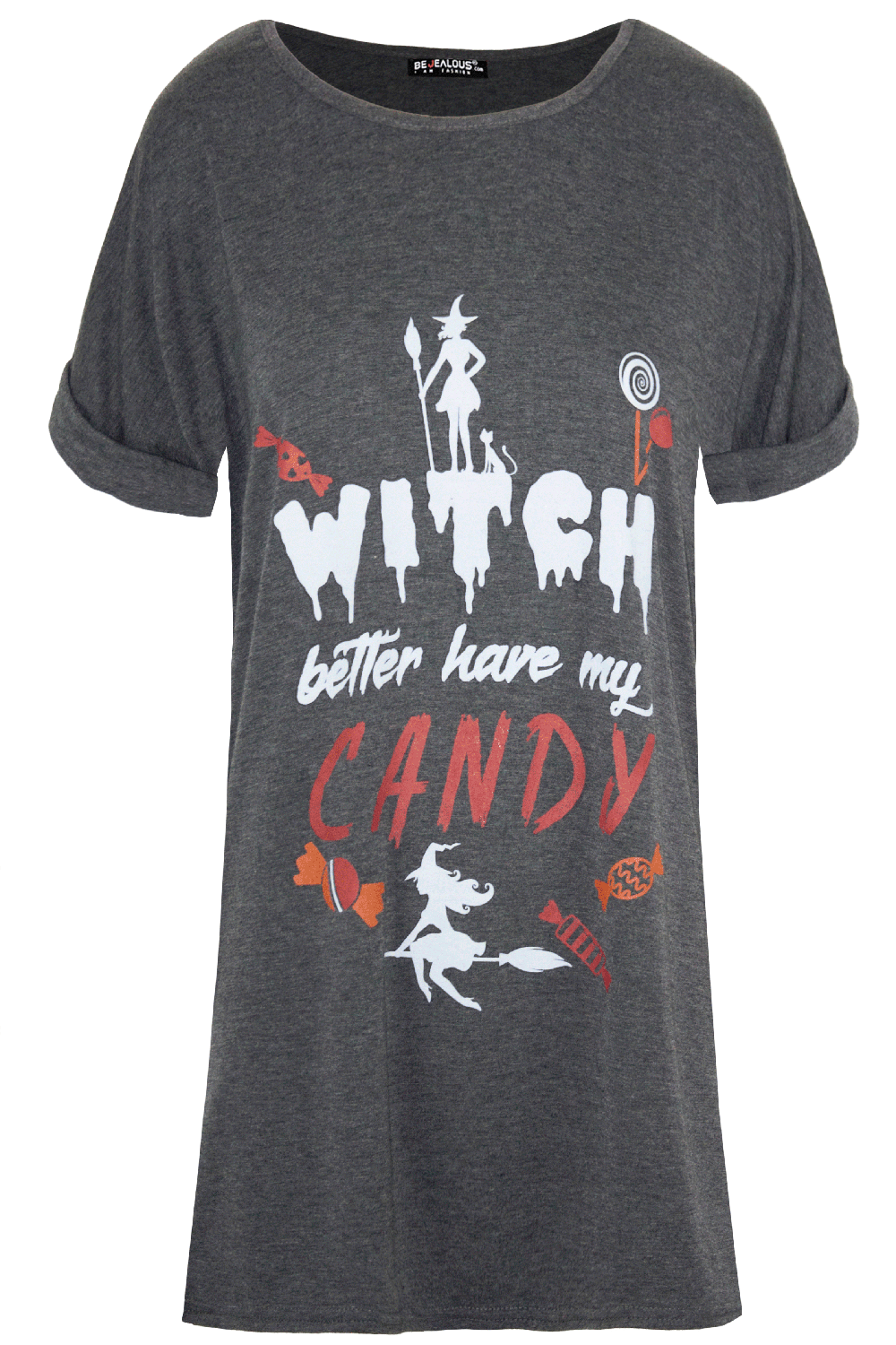 Witch Slogan Print Baggy Tshirt Dress - bejealous-com