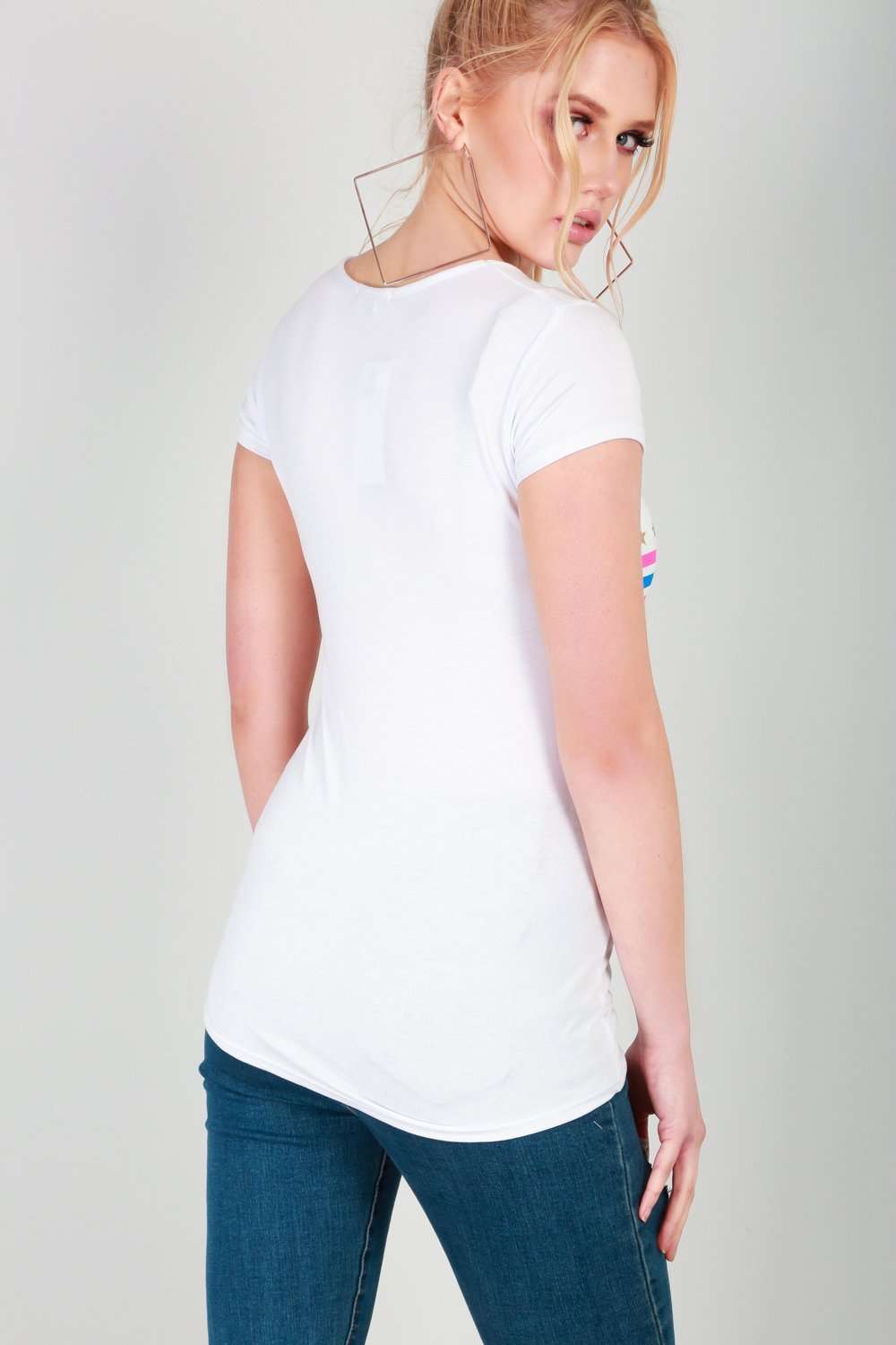 Yazmine Bonjour Graphic Print Slogan TShirt - bejealous-com