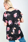 Zara Floral Print Turn Up Sleeve Baggy Tshirt - bejealous-com