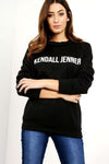 Zara Kendall Jenner Slogan Print Sweater - bejealous-com