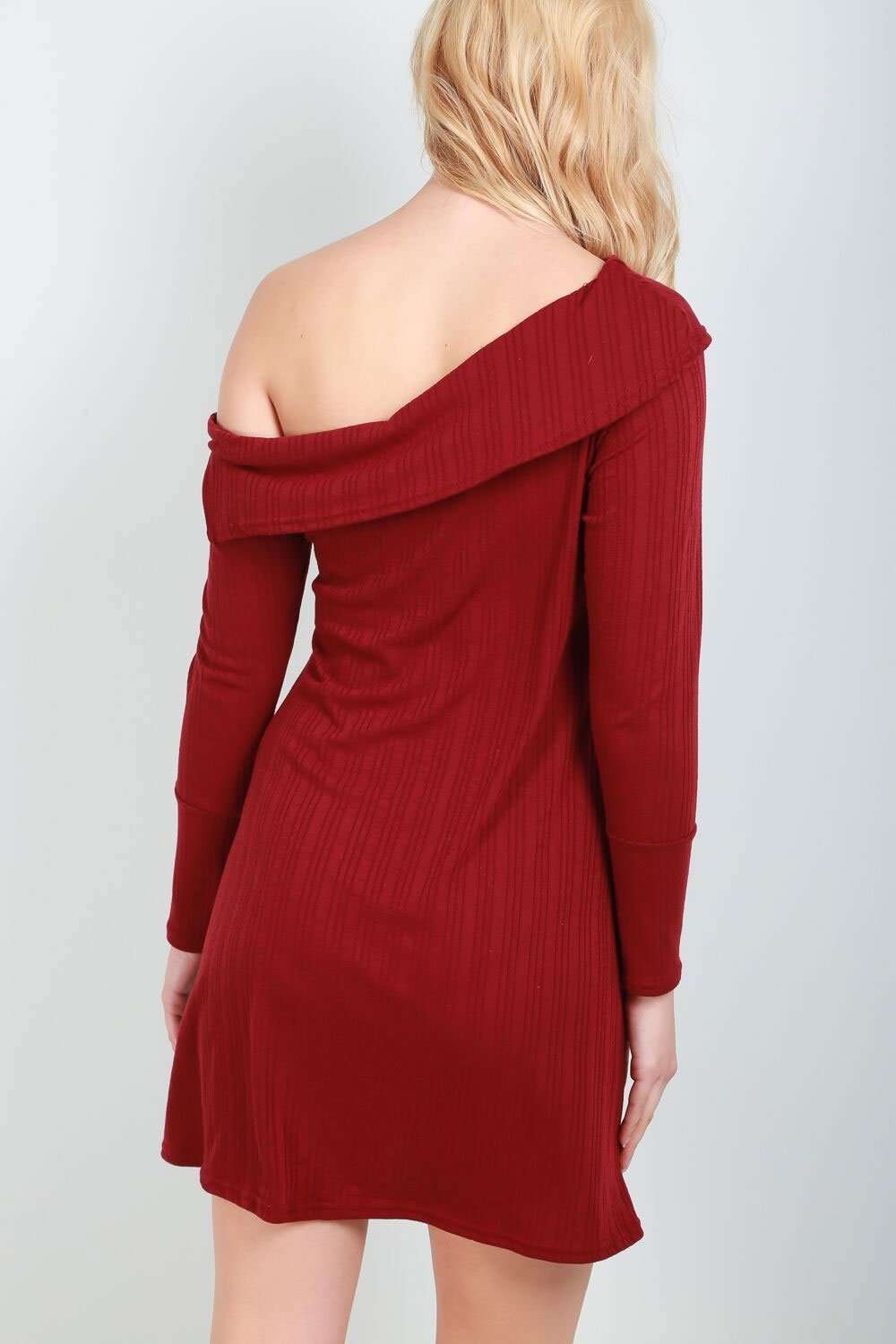 Zara One Shoulder Ribbed Swing Dress - bejealous-com