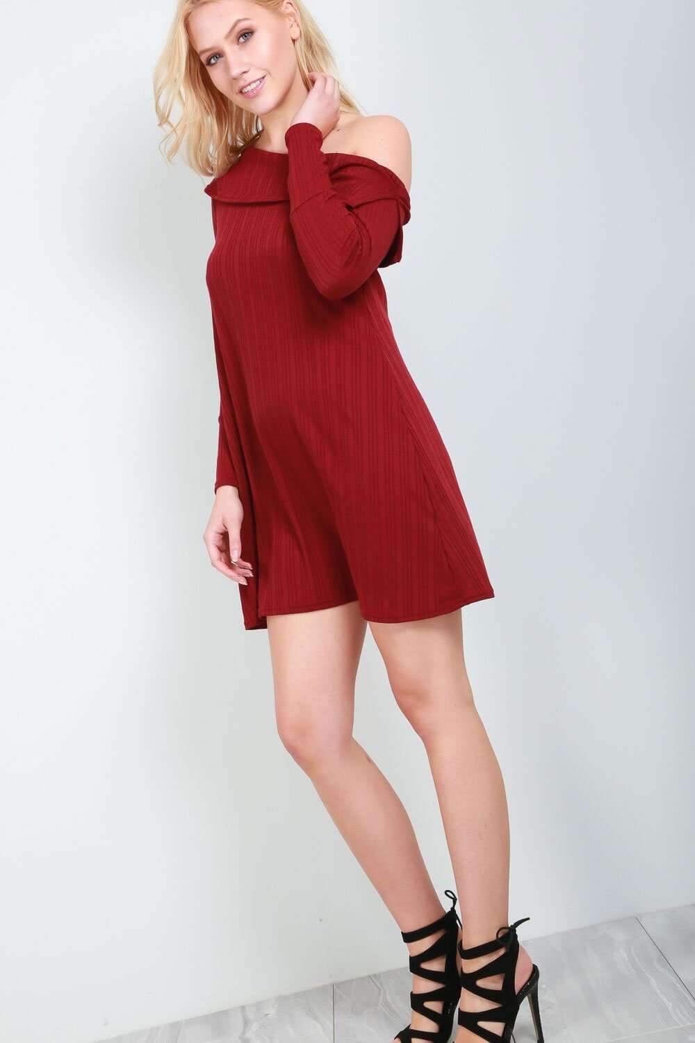 Zara One Shoulder Ribbed Swing Dress - bejealous-com