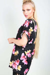 Zara Oversized Floral Print Roll Sleeve Tshirt - bejealous-com