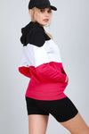 Oversize Colour Block Striped Hooded Sweatshirt - bejealous-com
