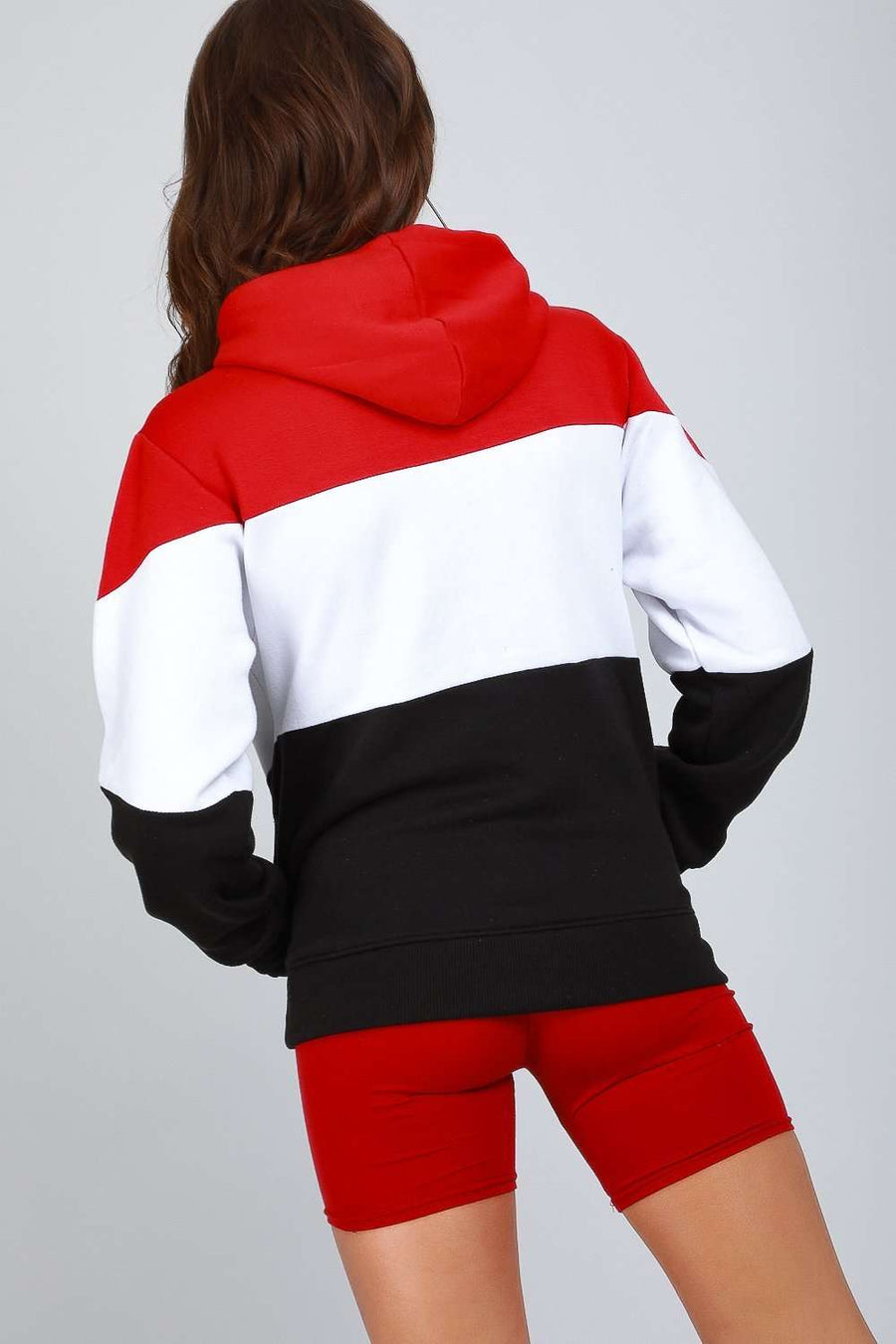 Colour Block Striped Hooded Sweatshirt - bejealous-com