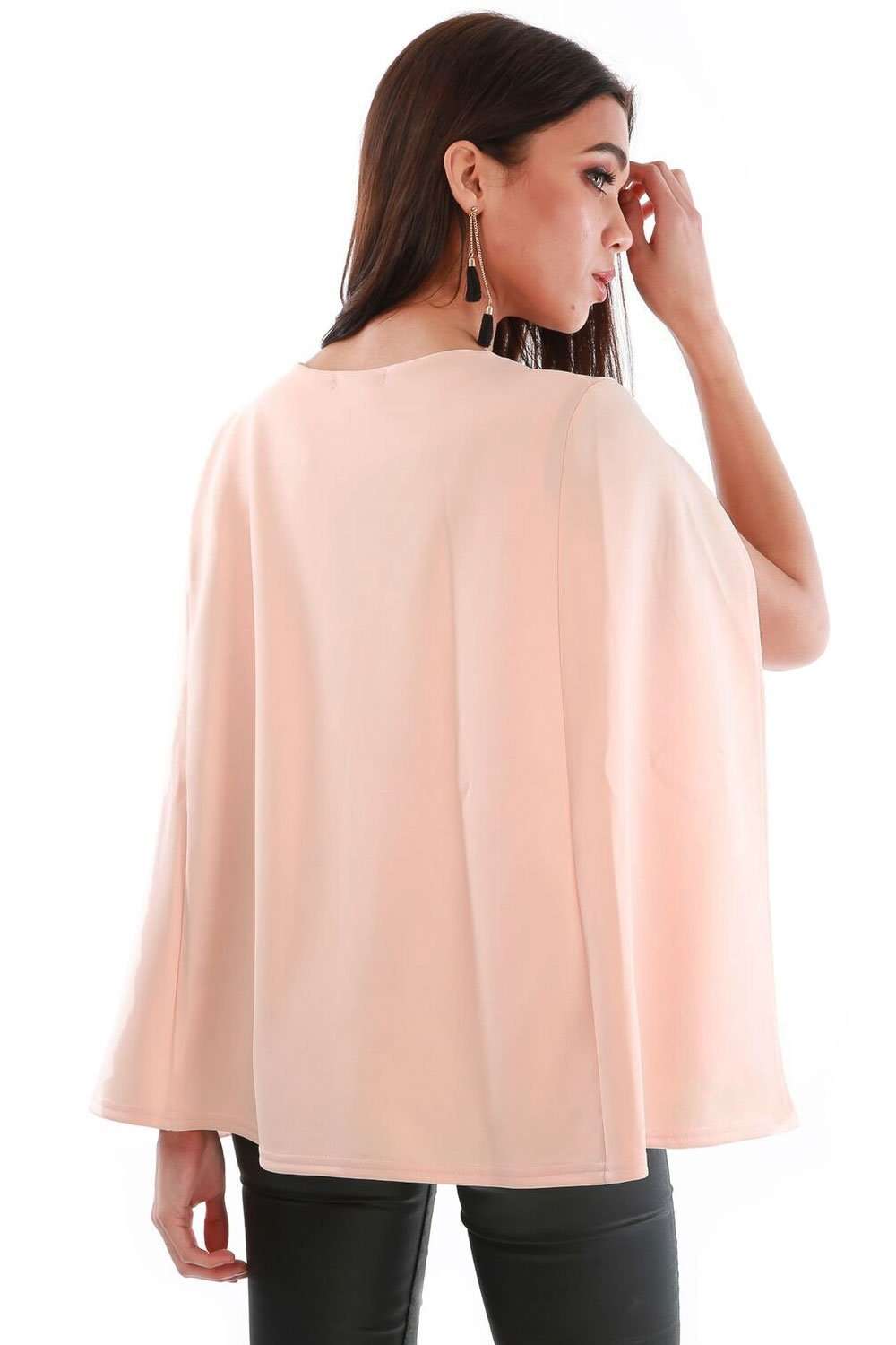 Zoe Floral Embroidered Open Front Cape Blazer - bejealous-com