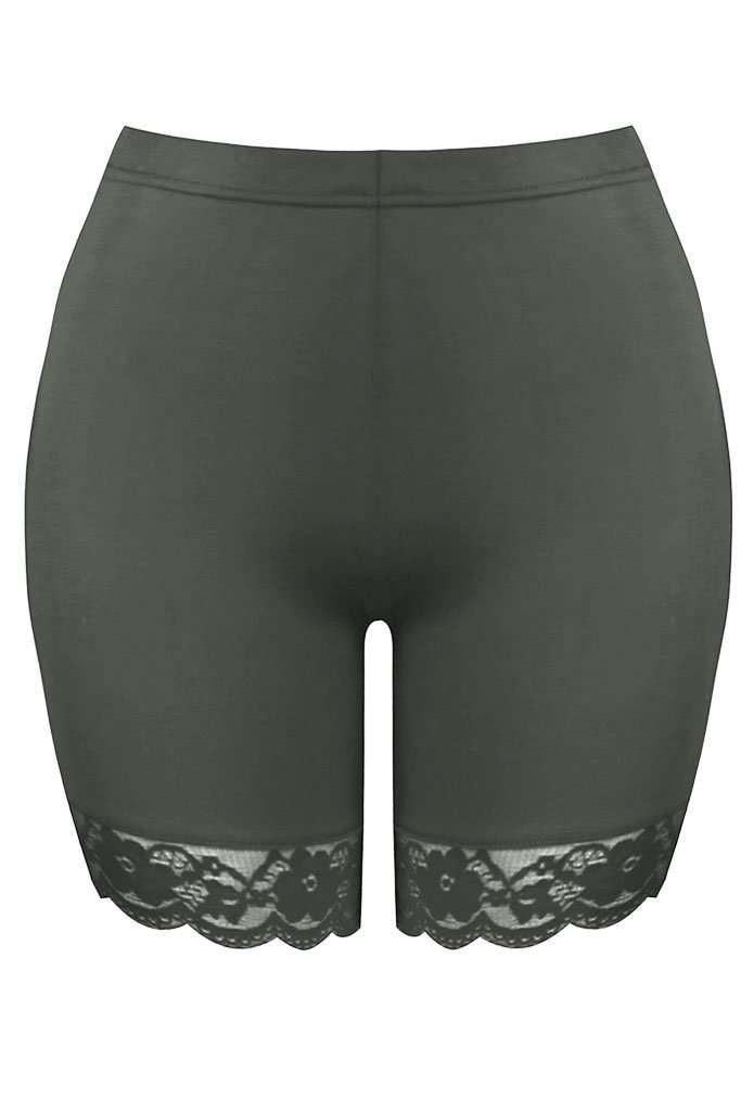 Zoe Lace Trim Basic Jersey Cycling Shorts - bejealous-com