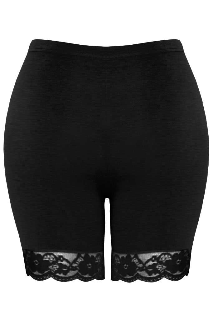 Zoe Lace Trim Basic Jersey Cycling Shorts - bejealous-com