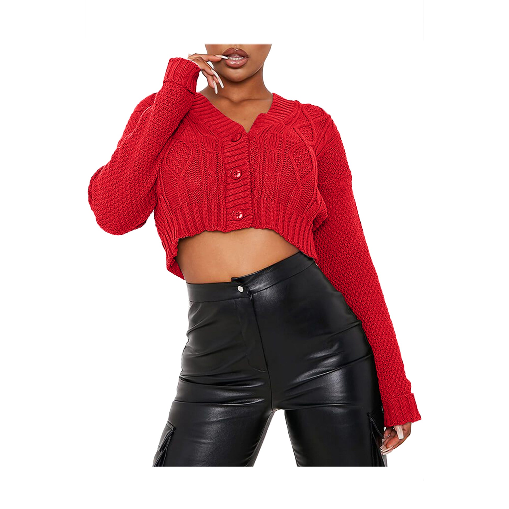 Emily Long Sleeve Cropped Knitted Jumper