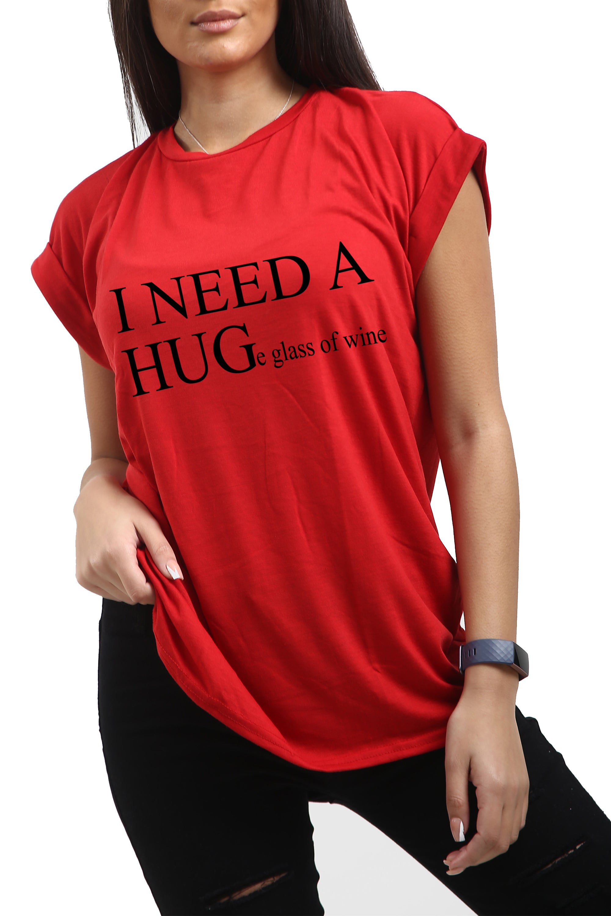 Kelly I NEED A HUG Printed Basic Top