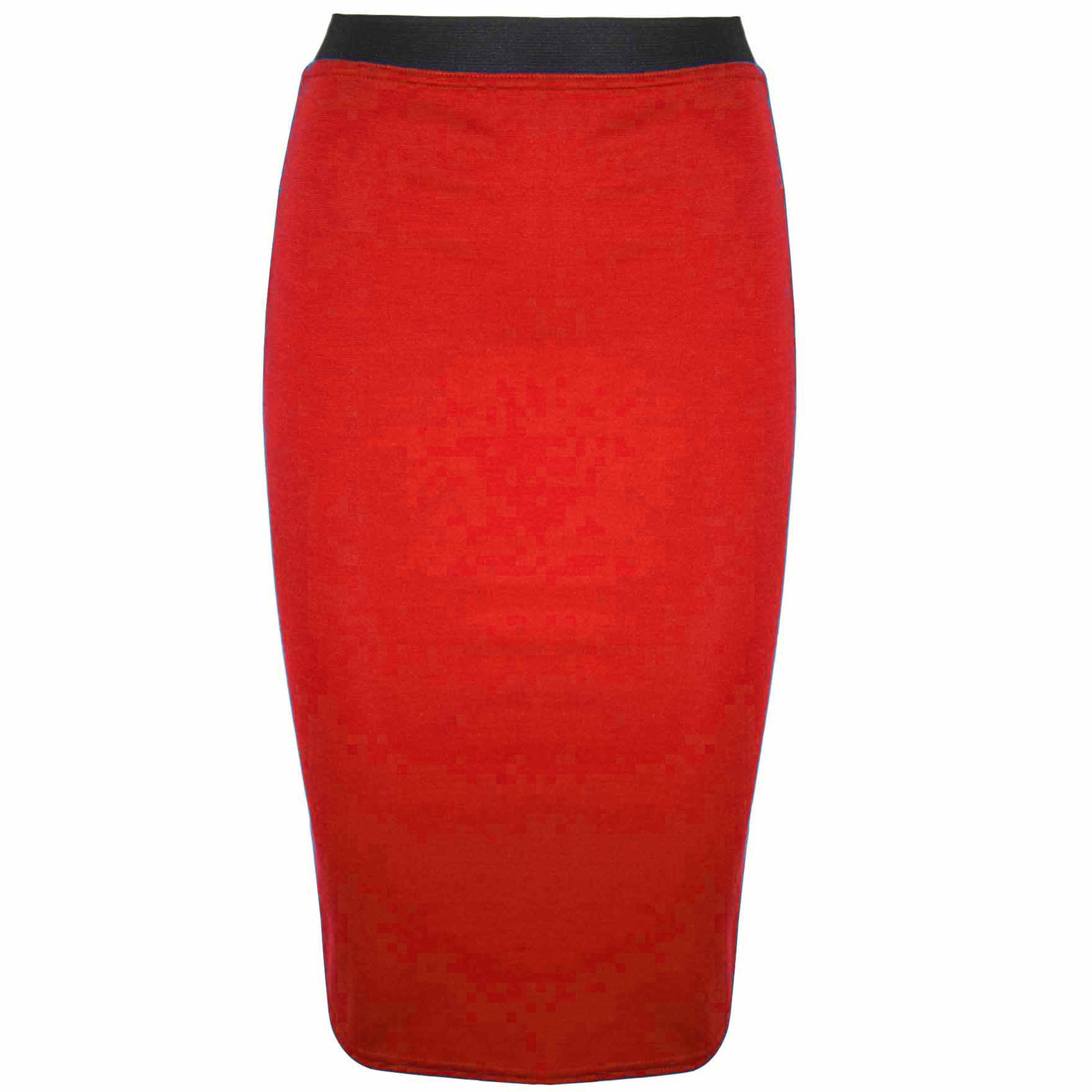 Mia Plain Stretchy Bodycon Midi Skirt