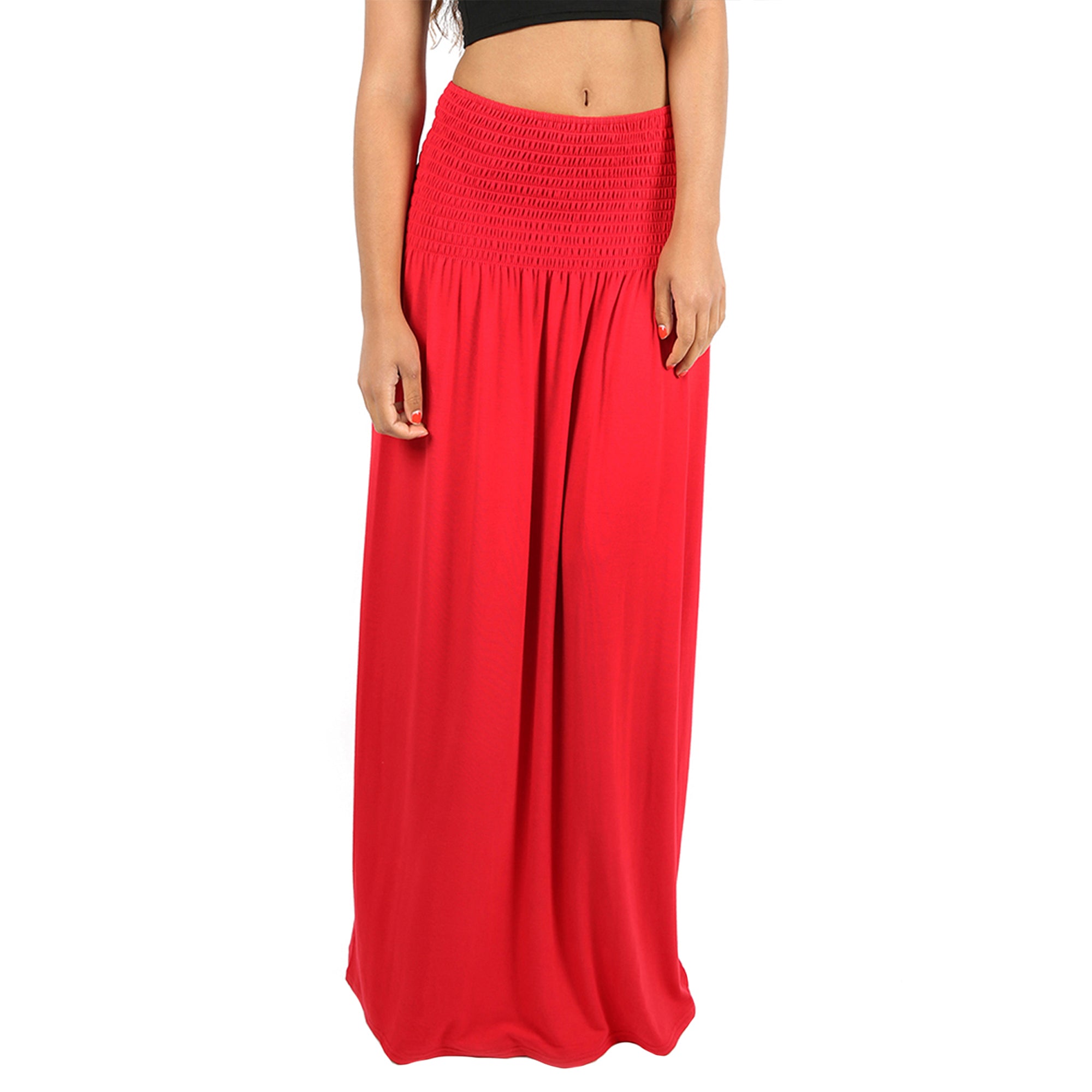 Lily High Waisted Plain Jersey Maxi Skirt