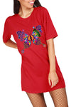 Jayde Doodle Butterfly Print T Shirt Dress