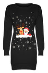 Mila Christmas Santa Reindeer Tunic Mini Dress