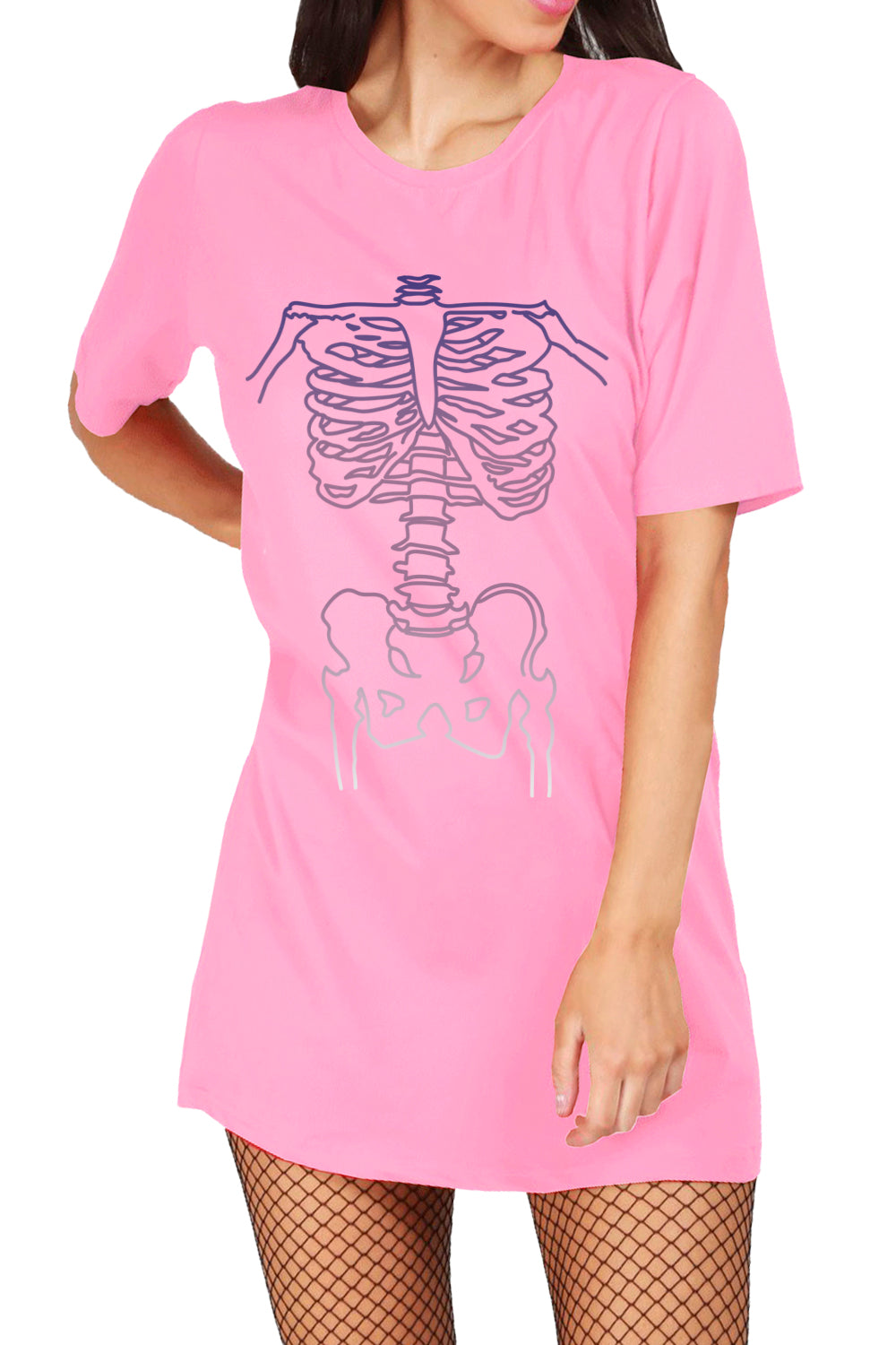 Clare X-Ray Skeleton Bone Tunic T Shirt Dress