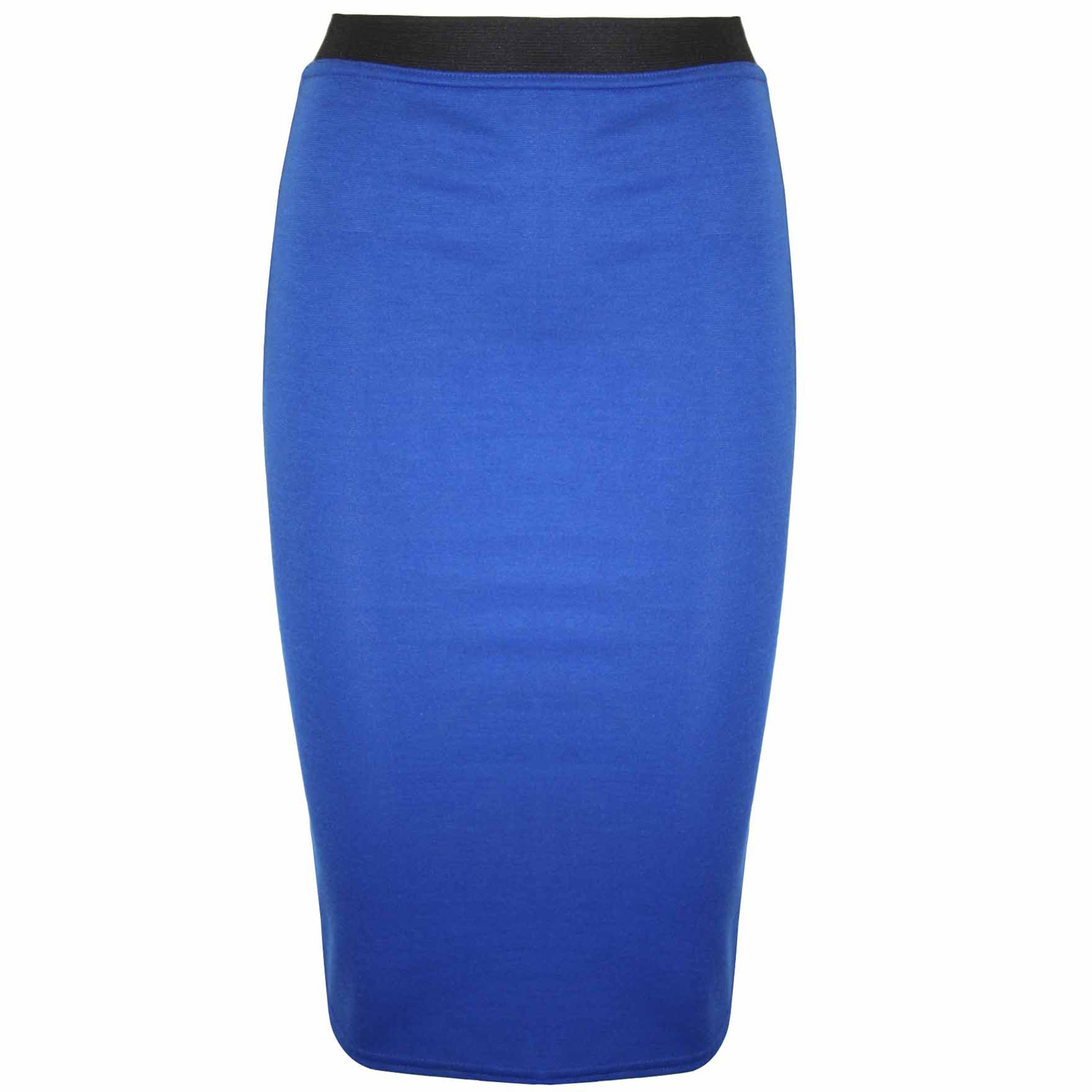 Mia Plain Stretchy Bodycon Midi Skirt