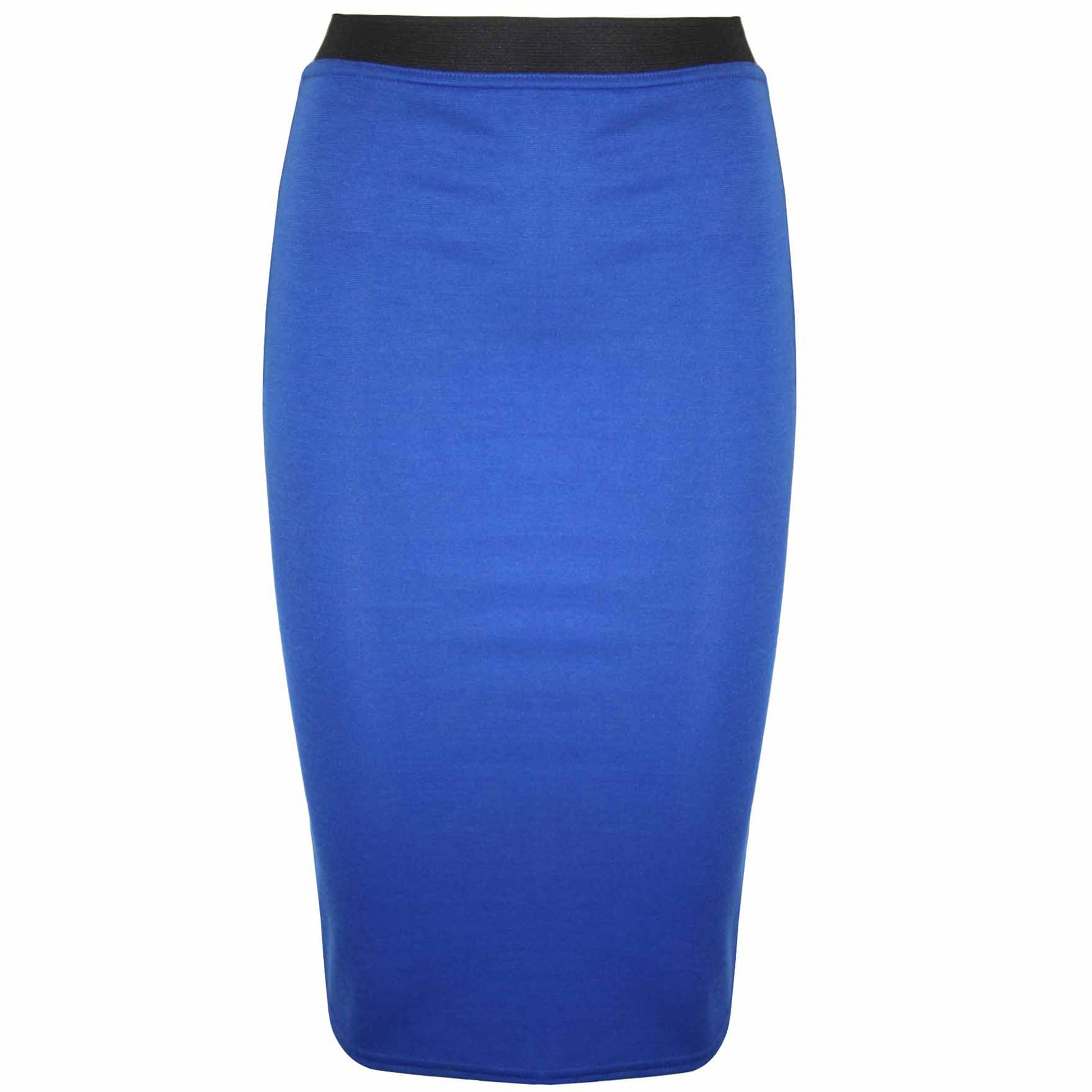 Mia Plain Stretchy Bodycon Midi Skirt