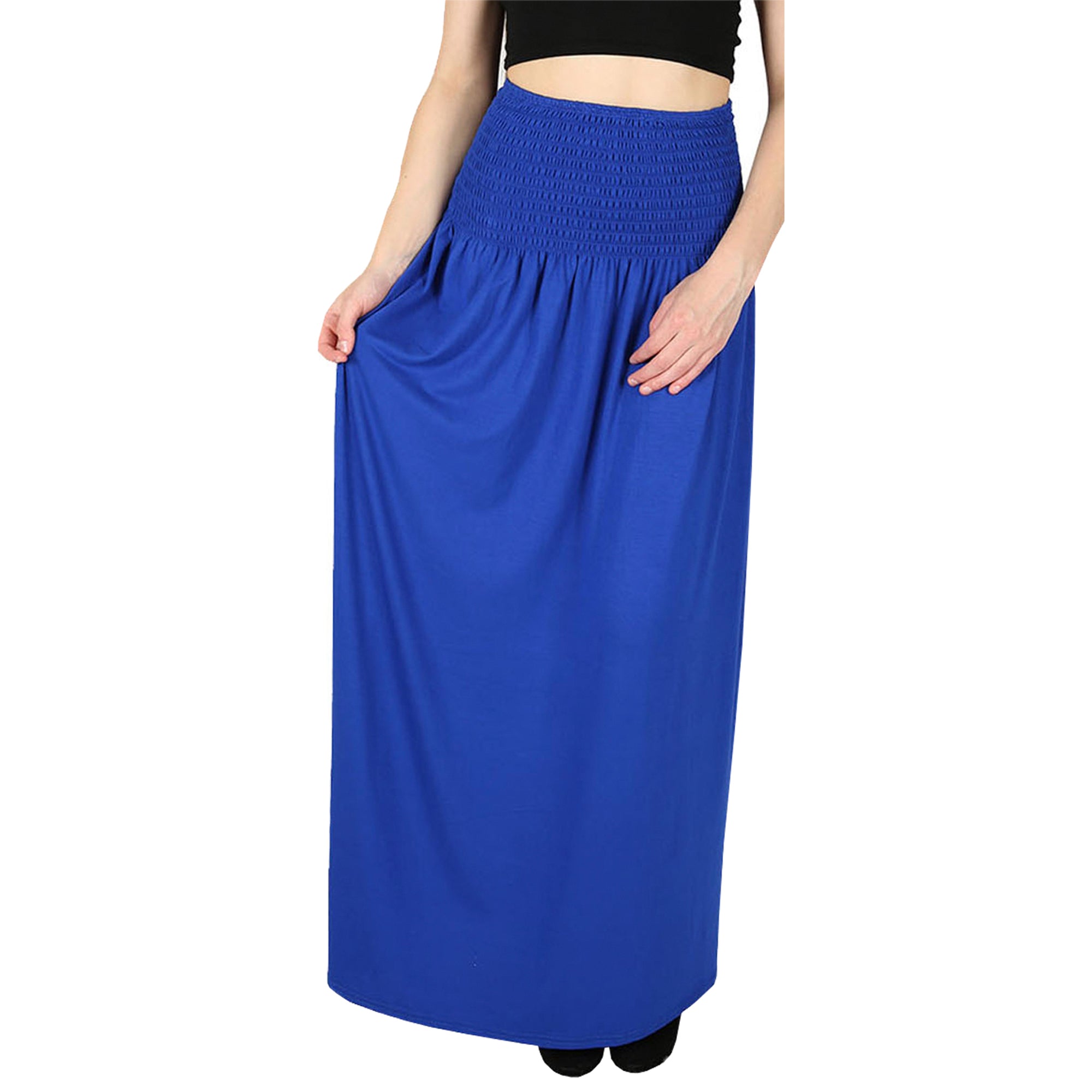 Lily High Waisted Plain Jersey Maxi Skirt