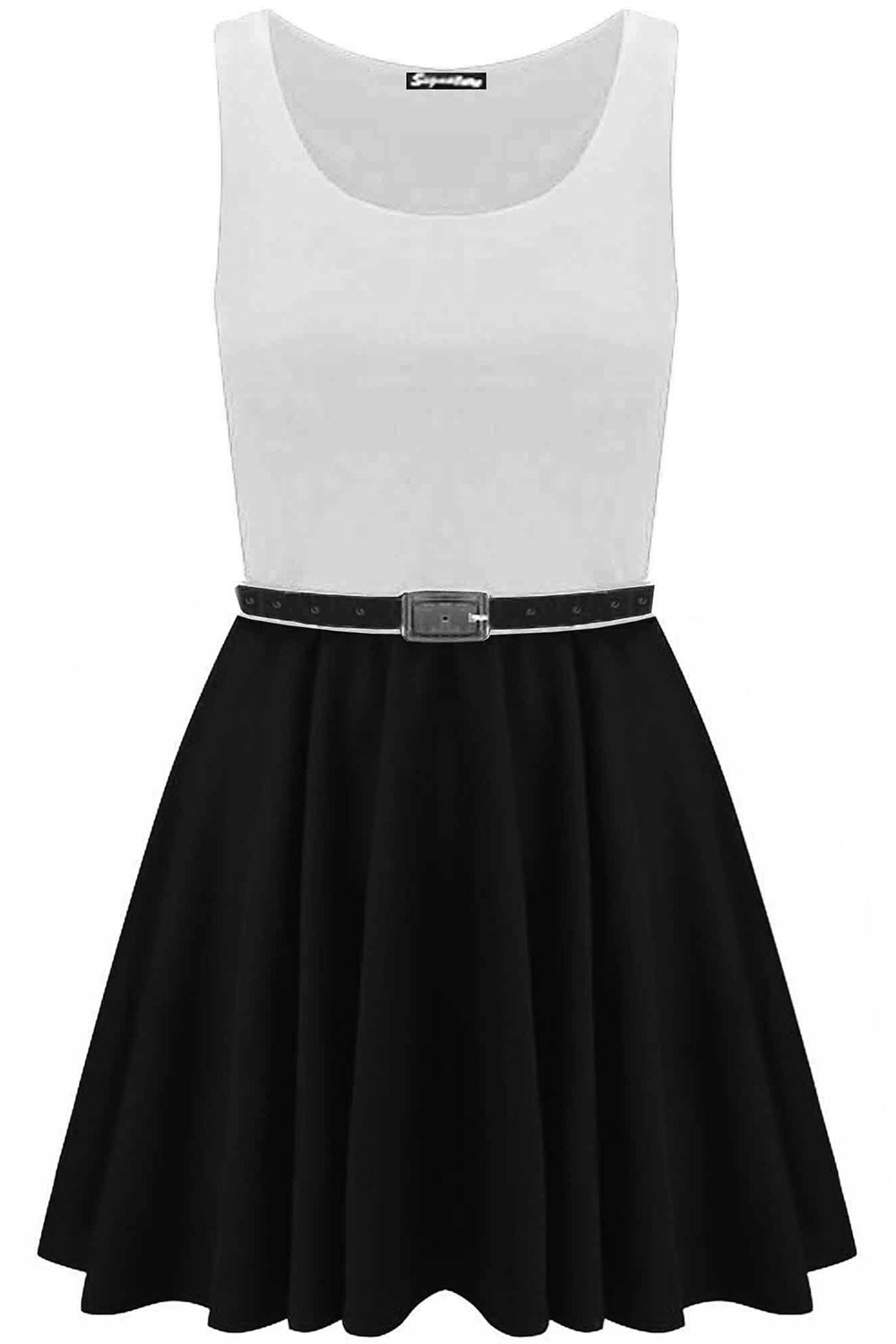 Ilizia Colour Block Sleeveless Skater Dress