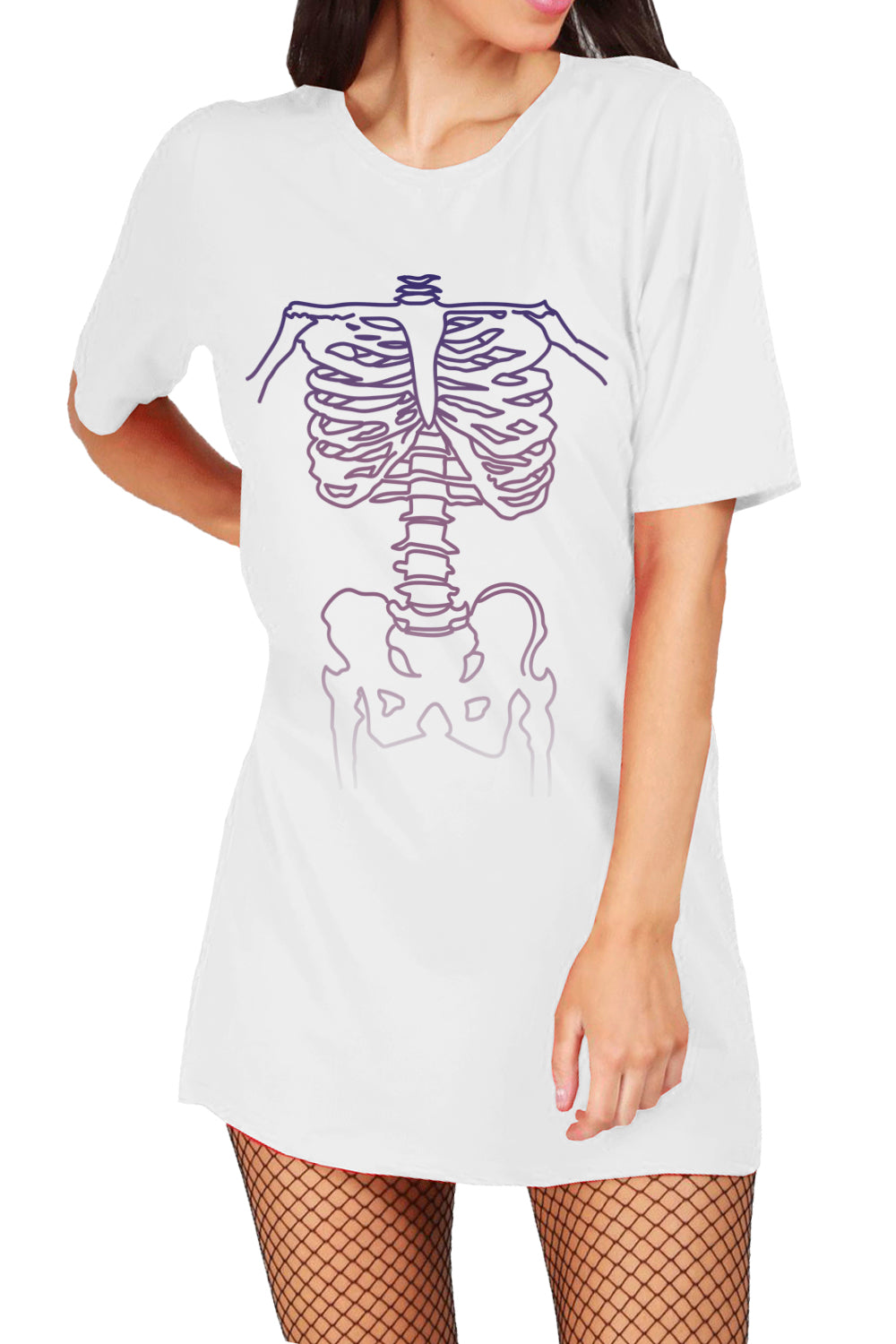 Clare X-Ray Skeleton Bone Tunic T Shirt Dress