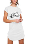 Kendra Simply Blessed Print Curved Hem T Shirt Dress