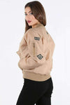 Amelia Long Sleeve Badge Bomber Jacket - bejealous-com