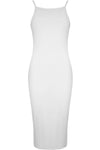 Strappy Grey Basic Jersey Midi Bodycon Dress - bejealous-com