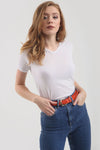 Short Sleeve Basic White Vneck Tshirt - bejealous-com